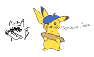 artist:dogeburger baguette french_pikachu game:pokedraw pikachu pokemon streamer:joel // 1244x760 // 108.6KB
