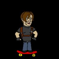 animated artist:hydeman11 game:resident_evil_4 leon_kennedy memes skateboard streamer:vinny // 200x200 // 12.7KB