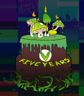 5th_anniversary anniversary artist:sharkbits birthday cake streamer:vinny vinesauce vineshroom // 816x928 // 632.6KB