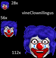 clown emoticon streamer:vinny // 194x200 // 37.3KB