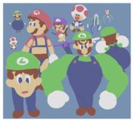 artist:MagolorEX game:Luigi's_Mansion game:Mario_Kart_Double_Dash game:super_mario_sunshine luigi mario streamer:vinny toad waluigi // 640x580 // 100.1KB