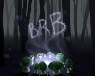 artist:meloncayke be_right_back brb forest stream streamer:vinny vineshroom // 1000x801 // 483.3KB