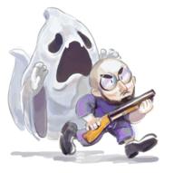artist:daria_arbuz game:spelunky ghost streamer:joel // 755x752 // 423.1KB