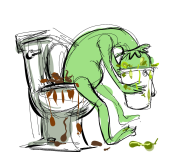 artist:owlsowlsowls hardcore_fridays kermit streamer:joel toilet vomit // 1385x1217 // 324.6KB