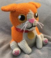 artist:misnova cat crochet game:spelunky_2 percy streamer:joel streamer:vinny // 593x675 // 941.5KB
