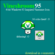 artist:lu9 icon pixel_art vineshroom windows_95 // 256x256 // 3.3KB
