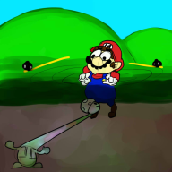 artist:breadotop corruptions game:super_mario_64 mario streamer:vinny toad // 800x800 // 52.4KB