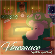 artist:goldrubyproduction be_right_back brb christmas streamer:vinny vinesauce vineshroom // 1012x1012 // 587.5KB