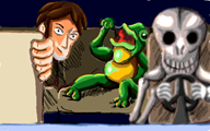 artist:lizzaroro frog getting_weird_with_it skeleton streamer:vinny // 640x400 // 229.9KB