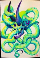 artist:miranda snake streamer:joel vargshroom watercolor // 604x886 // 1.1MB