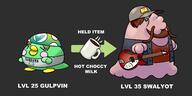 artist:fenixseraph game:pokemon gulpin hot_chocolate meat scoot streamer:vinny swalot // 1500x750 // 353.9KB