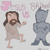 artist:suckingducksforbusfare batman jesus streamer:joel vinewrestle // 1600x1600 // 630.3KB