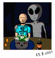 alien artist:downinthesikness birthday cake fren mug snusk streamer:joel // 900x960 // 295.5KB