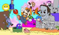 Rem_Lezar artist:Baka_Knight chat doodle_dip game:mario's_mystery_meat meat mr_dink princess_bleach sponge streamer:vinny vinerizon yoshi // 2500x1500 // 1.8MB