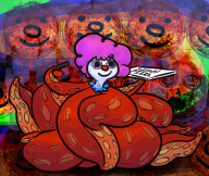 artist:breadotop clown octopus pizza streamer:vinny // 823x695 // 145.9KB