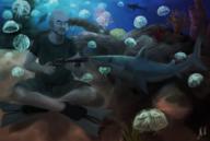 artist:Nilryth jellyfish shark streamer:joel underwater // 1831x1232 // 2.5MB
