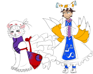 alpaca artist:frandlle crossdressing game:Touhou game:paca_plus ran_yakumo streamer:vinny yukari_yakumo // 1000x800 // 332.6KB