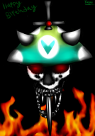artist:reenipop birthday flames hell streamer:joel vineskull // 700x1000 // 318.6KB