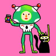 artist:quartzio cat game:we_love_katamari prince_of_all_cosmos scuba_cat streamer:joel // 844x845 // 172.2KB