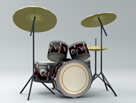 3d drums low_poly red_vox streamer:vinny // 2048x1556 // 1.3MB