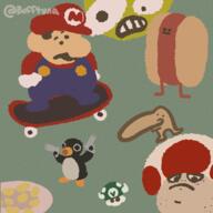artist:bufftuna game:JackBox hotdog pingu skateboard streamer:joel toad // 600x600 // 561.3KB