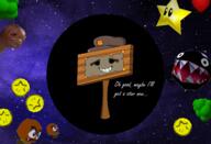 artist:Batdogduke chain_chomp game:super_mario_64 game:super_mario_64_chaos_edition goomba meat sign streamer:vinny // 2300x1573 // 2.8MB