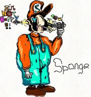 artist:Joe_L game:mario's_mystery_meat sponge streamer:vinny // 648x683 // 316.5KB