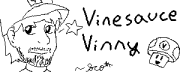 miiverse streamer:vinny vinesauce vineshroom // 320x120 // 2.5KB