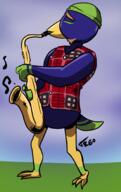 artist:treo game:animal_crossing_new_horizons jacques saxophone streamer:vinny // 1280x2026 // 969.2KB