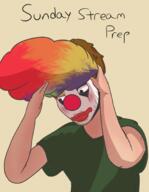artist:nubernat clown streamer:vinny sunday_stream // 1400x1800 // 776.1KB