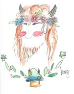 artist:Dooby_dabby flower_crown soft streamer:joel watercolour // 716x913 // 122.8KB