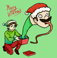 artist:reddyblue christmas speed_luigi streamer:vinny vinesauce // 845x866 // 259.2KB