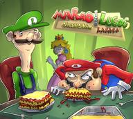 artist:dynamicafro game:Mario_and_Luigi_Superstar_Saga lasaga luigi mario princess_peach streamer:vinny // 2000x1794 // 2.3MB