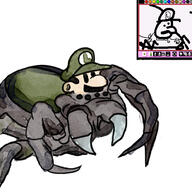 artist:PailOfAwesome game:mario_paint luigi spider streamer:joel // 1000x1000 // 398.6KB