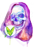 artist:meriec charity_stream skeletor streamer:joel vinesauce_logo watercolor // 731x1000 // 717.5KB