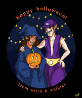 Halloween artist:cantaloupe game:tomodachi_life streamer:vinny vinesauce waluigi witch // 764x901 // 254.1KB
