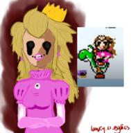 artist:lanky_lil_psychics corruptions game:super_mario_world peach streamer:vinny // 275x279 // 95.1KB
