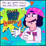 artist:VineLore club_mario game:hand_of_fate_2 mario streamer:vinny // 1200x1200 // 1.8MB