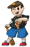 artist:queenkami game:earthbound ness pizza streamer:vinny // 436x674 // 202.6KB