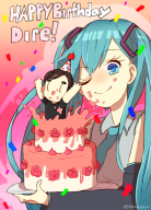 artist:kanjojojojooo birthday cake hatsune_miku streamer:dorb // 662x918 // 456.5KB