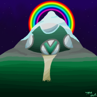 artist:teaowl charity_stream mountain rainbow vineshroom // 720x720 // 182.9KB