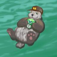 artist:fenixseraph bear game:ai_showcase otter otterbear purring_otterbear streamer:vinny vineshroom // 1200x1200 // 953.0KB