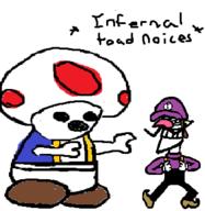 artist:bosscoolaid_from_chat game:Super_Toad_Sunshine streamer:vinny tiny_waluigi toad // 324x332 // 20.5KB