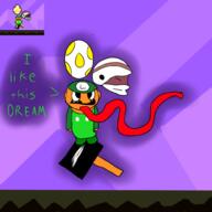 artist:Azulee corruptions game:super_mario_world luigi streamer:vinny // 1000x1000 // 494.1KB