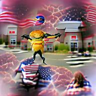 ai artist:VQGAN cheeseburger_freedom_man streamer:joel // 512x512 // 500.9KB
