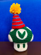 artist:misnova birthday crochet streamer:vinny vineshroom // 750x1001 // 927.2KB