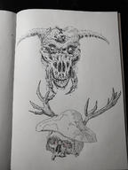 artist:memeomer skeleton skull streamer:joel vineshroom // 1234x1646 // 580.1KB