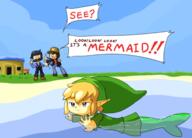artist:jackcheesej game:the_legend_of_zelda:_oracle_of_ages link mermaid streamer:vinny // 2487x1788 // 1.0MB