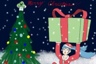 artist:vinchvolt christmas christmas_tree hatsune_miku present streamer:vinny vineshroom // 2500x1667 // 2.2MB
