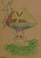 drawing green mushroom traditional vine vinesauce vineshroom // 1800x2500 // 10.6MB